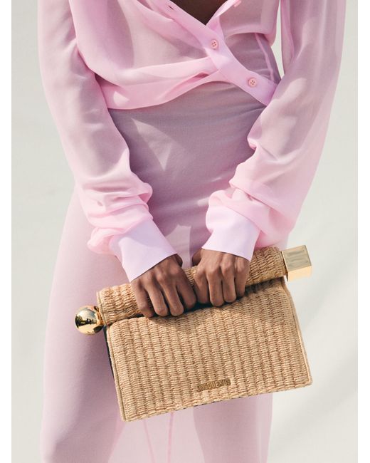 Jacquemus Natural The Rond Carré Clutch Bag