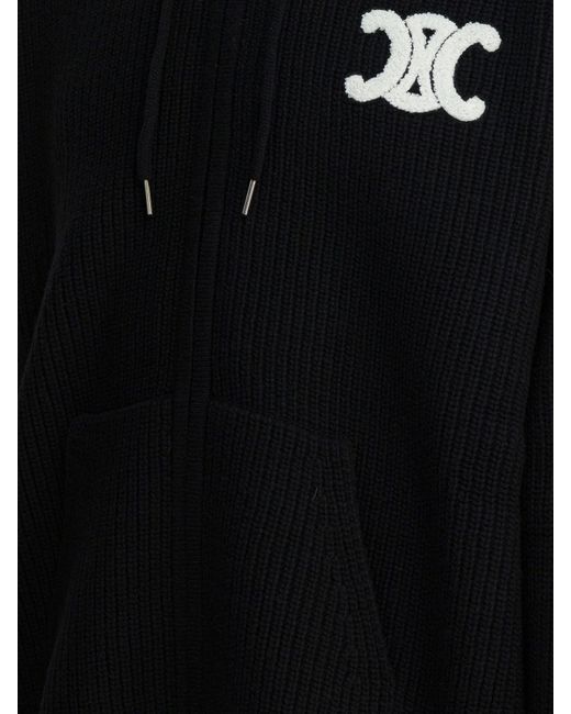Céline Black Hooded Cardigan for men