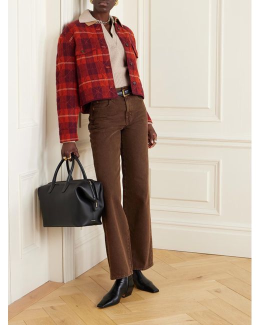 SLVRLAKE Denim Brown Grace High-Waisted Wide-Leg Jeans