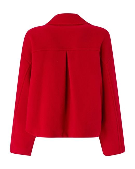 Pinko Red Cropped Double-Breasted Coat