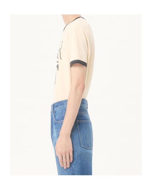 Valentino Natural Panther Printed Crewneck T-Shirt for men