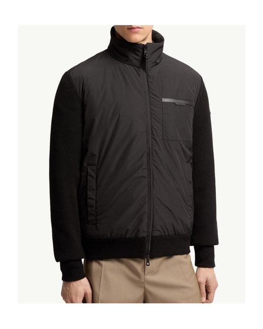 Moncler Black Logo Patch Cardigan for men
