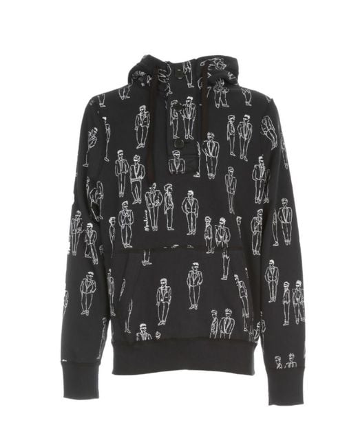 Moschino Black Characters Print Hoodie for men