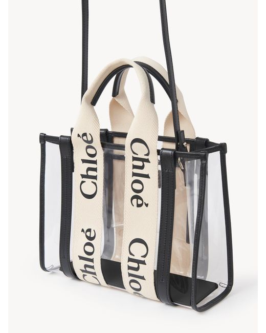 Chloé White Chloé Woody Logo Detailed Tote Small Bag