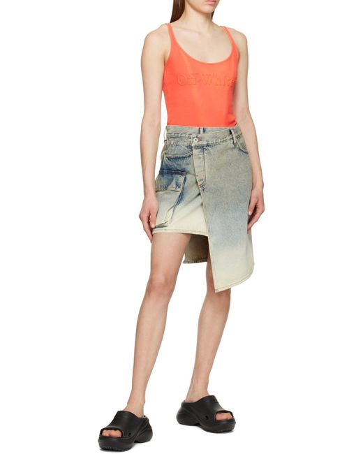 Off-White c/o Virgil Abloh Blue Asymmetric Denim Skirt