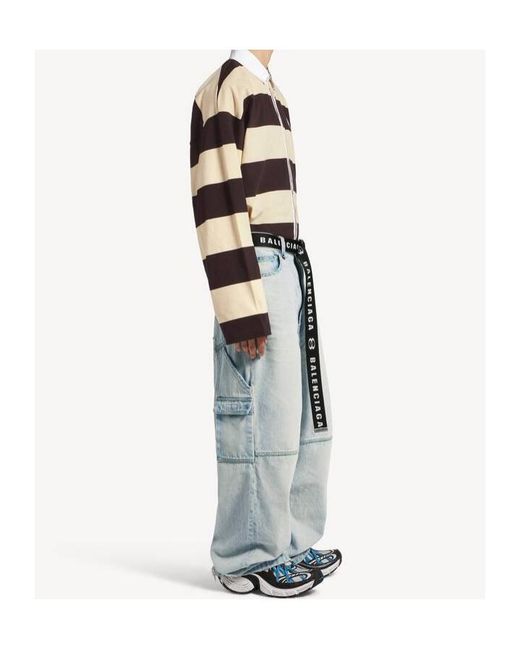 Balenciaga Blue Belted Pants for men