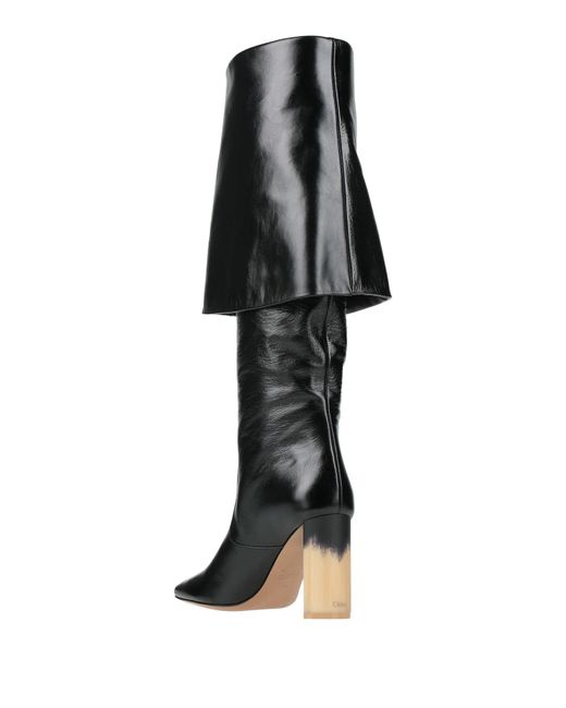 Chloé Black Plain Colour Boots