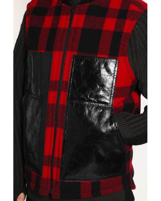 Junya Watanabe Gray Checked Panelled Vest for men