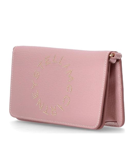 Stella McCartney Pink Logo Embellished Mini Shoulder Bag