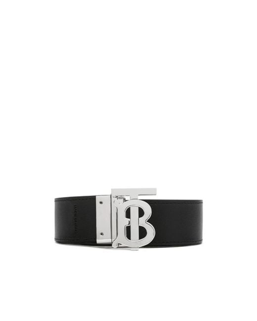 Burberry White Tb Reversible Check Belt for men