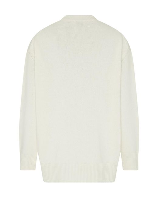 Moncler White Round Neck Sweater