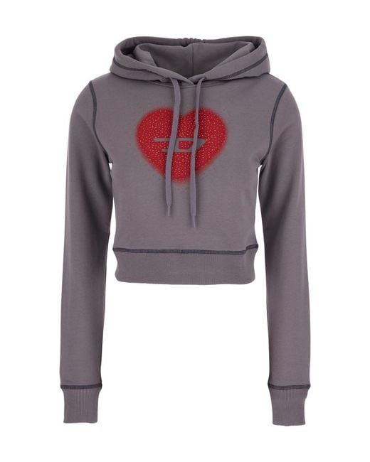 DIESEL F-Slimmy-Hood Drawstring Cropped Hoodie | Lyst