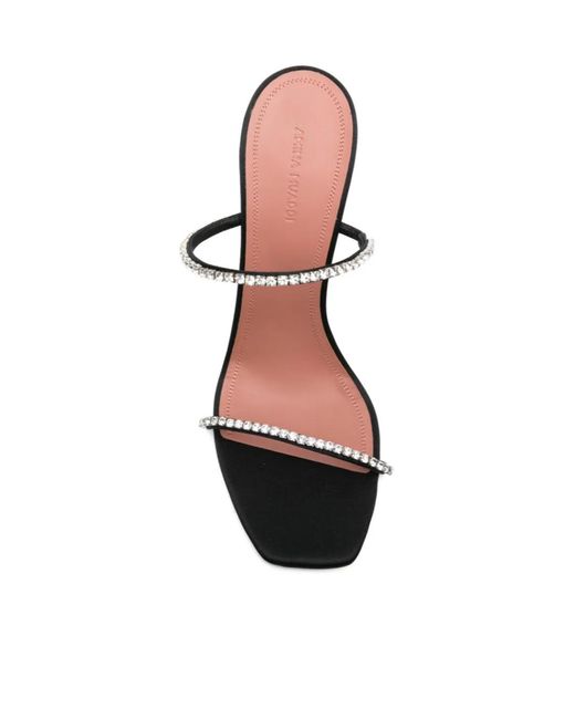 AMINA MUADDI Black Gilda Crystal Sandals