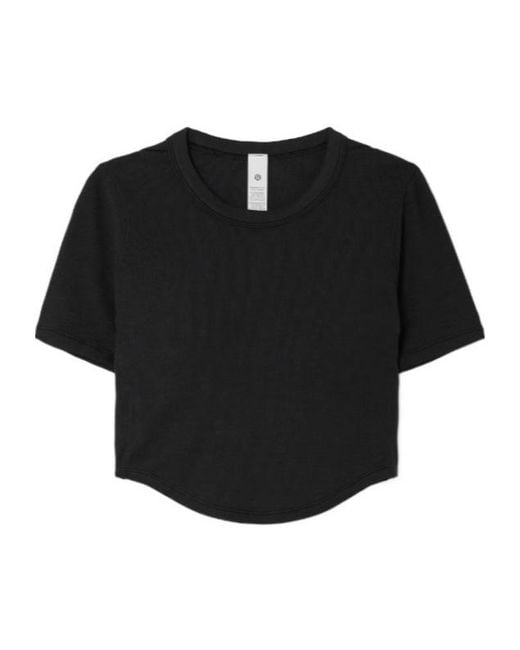 lululemon athletica Black Modal Plain Weave Short T-Shirt