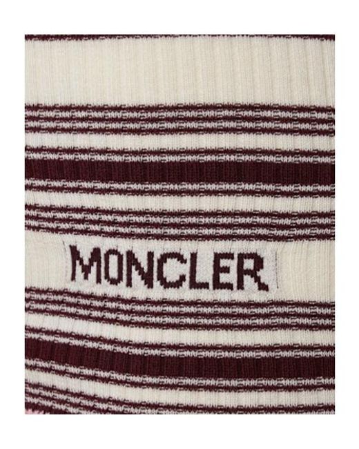 Moncler Multicolor Striped Cotton Long Sleeve Polo Shirt