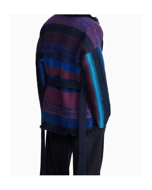 GIORGIO ARMANI X ALANUI Blue Giorgio Armani For Alanui Cashmere Blend Cardigan for men
