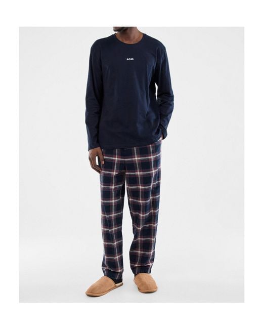 Boss Blue Plaid Top for men