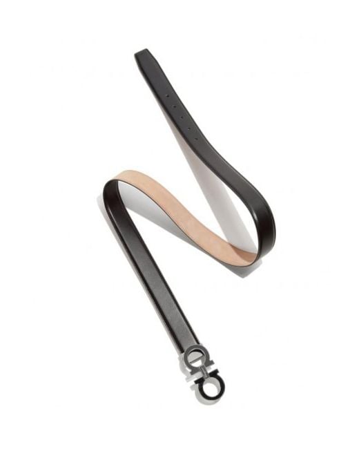 Ferragamo White Double Gancini Buckle Belt for men