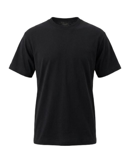 Gucci Black Cotton Jersey T-Shirt With Devoré Detail for men