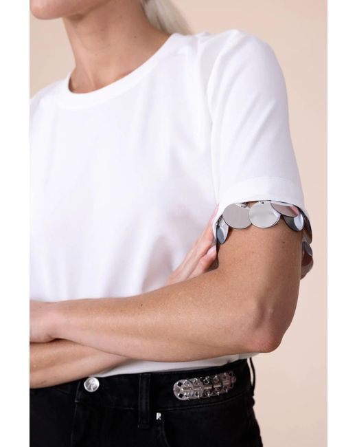 Rabanne White Crewneck Short-Sleeved T-Shirt