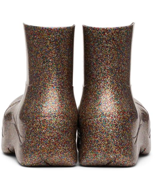Bottega Veneta Gray Glittered Ankle Boots