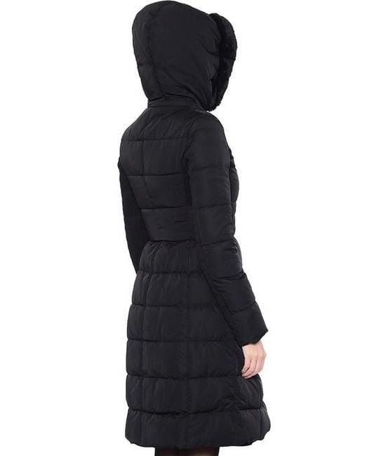 Armani Jeans Black Long-Style Down Jacket With A Hat