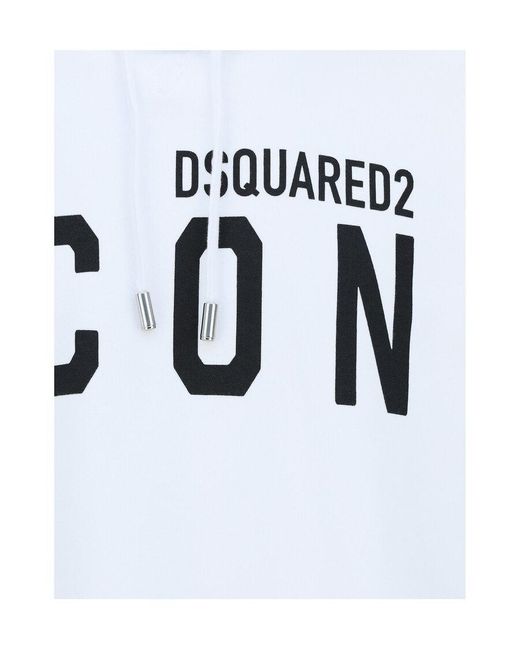 DSquared² Blue Icon Hooded Drawstring Sweatshirt for men