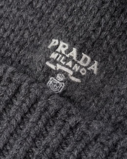 Prada Blue Cashmere Beanie for men