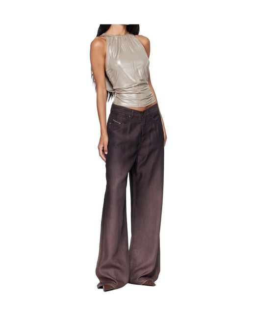 DIESEL Brown D-Sire Wide-Leg Jeans