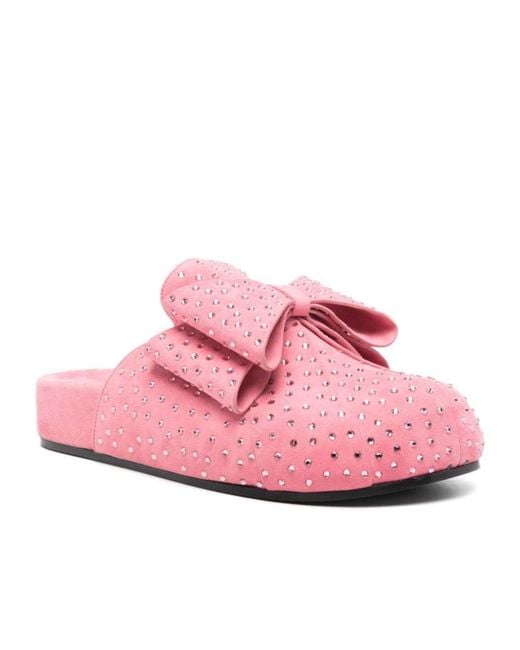 Mach & Mach Pink Bow-Decorated Muller Shoes