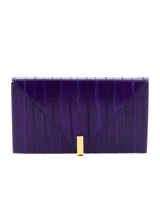 Giuseppe Zanotti Purple Tuxedo Panelled Clutch Bag