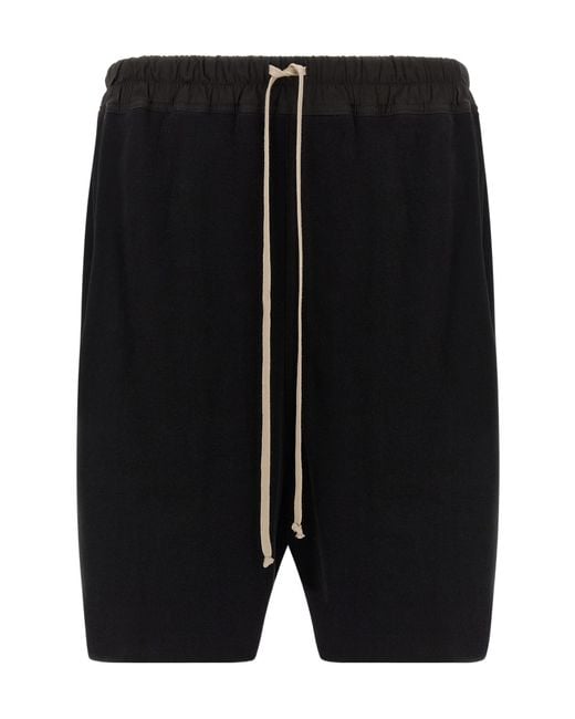 Rick Owens Black Boxers Drawstring-Waist Shorts for men