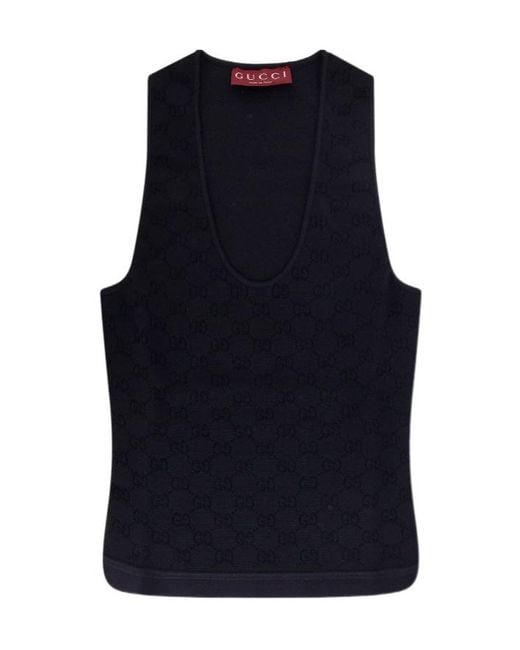 Gucci Blue Sleeveless Top