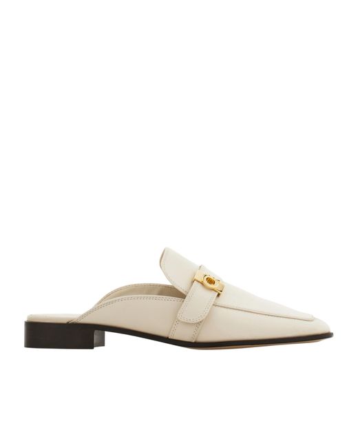Ferragamo White Hug Buckle Loafer Mule