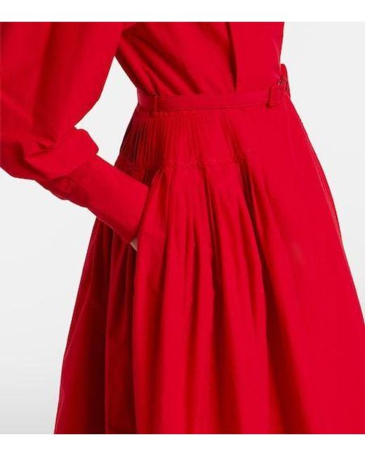 Ralph Lauren Red Daley Belted Cotton-Blend Poplin Gown