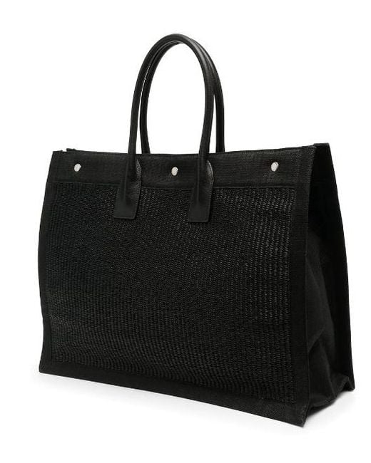 Saint Laurent Black Rive Gauche Tote Bag for men