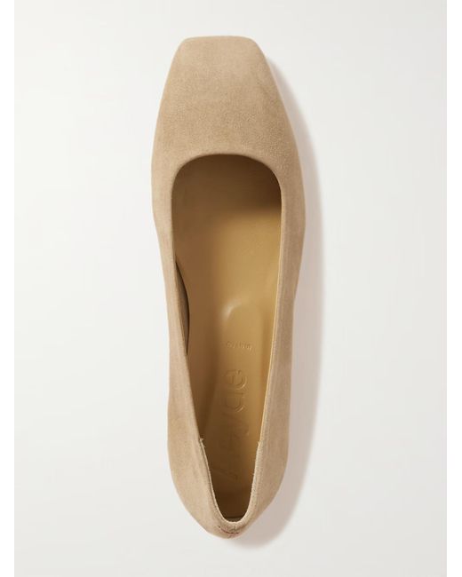 Aeyde Natural Ida Suede Ballet Flats