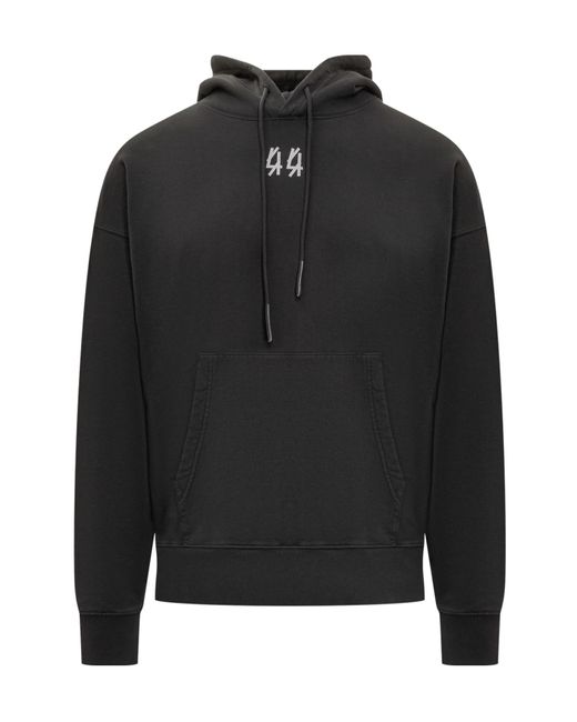 44 Label Group Black Logo-Print Hoodie for men