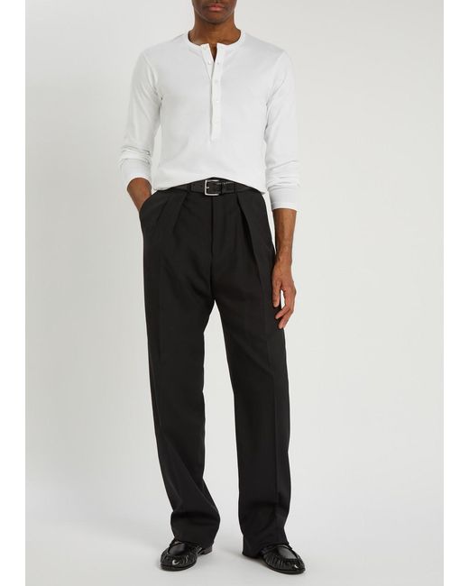 Tom Ford White Henley Stretch-Cotton Top for men