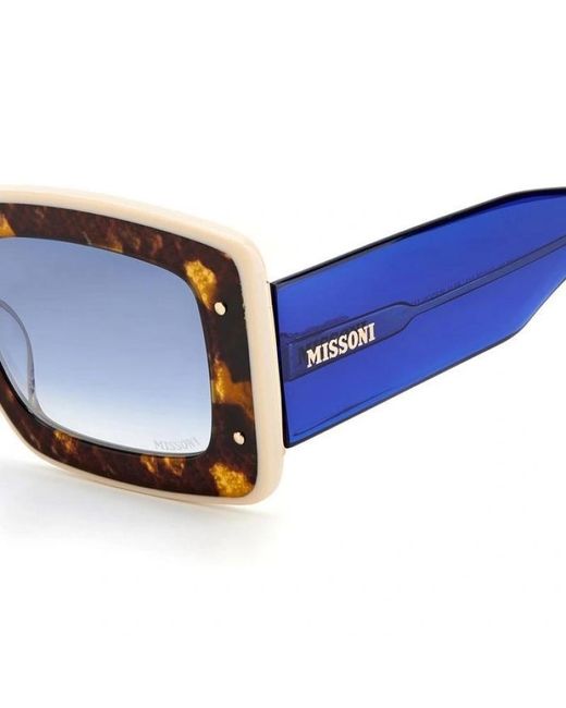 Missoni Blue Tortoiseshell Rectangular Sunglasses