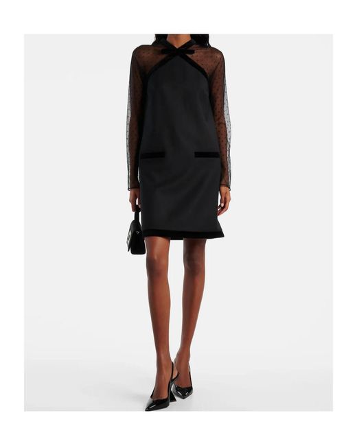 Nina Ricci Black Virgin Wool Gabardine Minidress