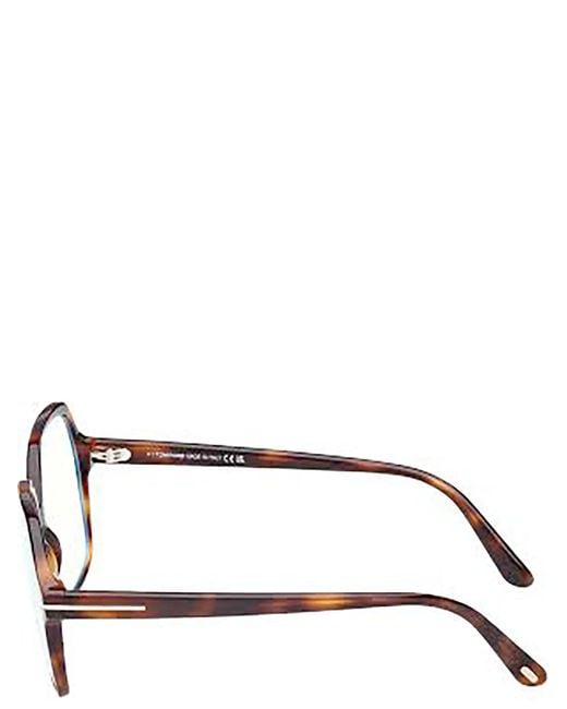 Tom Ford Metallic Eyewear Geometric Frame Glasses