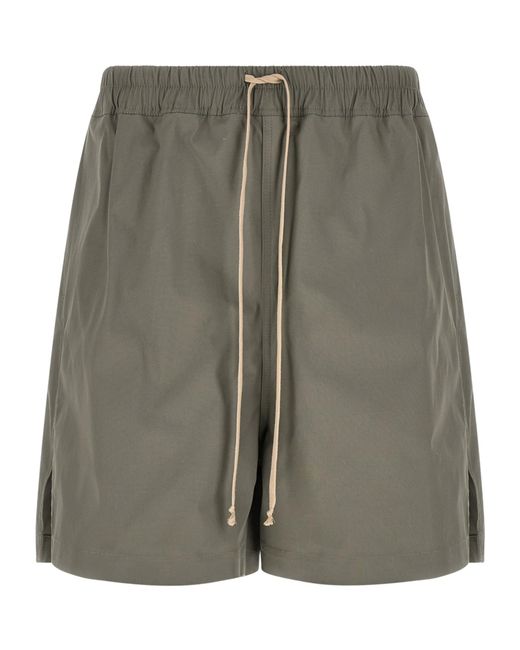 Rick Owens Green Drawstring Bermuda Shorts for men