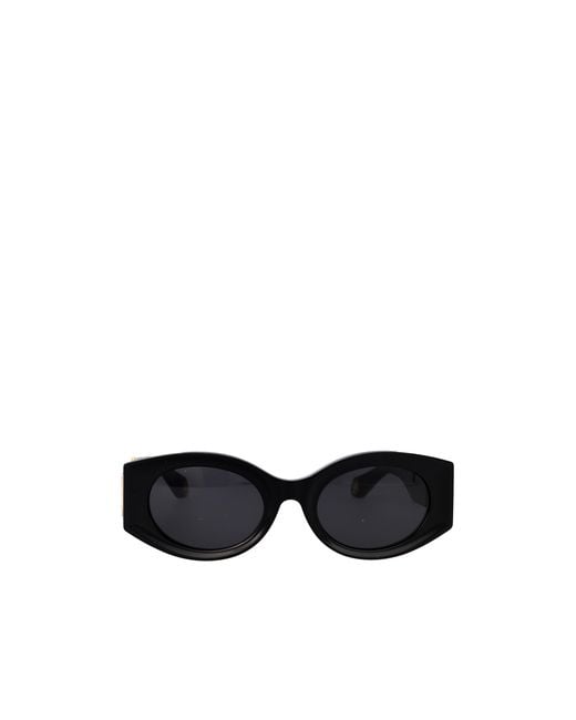 Roberto Cavalli Black Logo-Embellished Oval Sunglasses