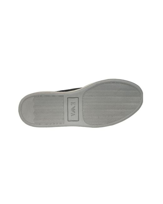 Emporio Armani Black Strap-Up Casual Sneakers for men