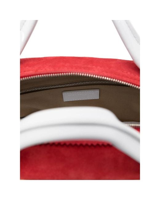 Dries Van Noten Red Striped Design Shoulder Bag for men