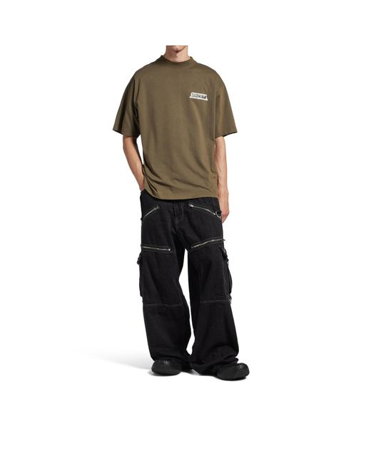 Balenciaga Green Masking Tape Medium Fit T-Shirt for men