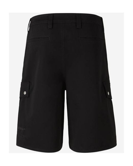 Off-White c/o Virgil Abloh Black Logo Embroidered Cargo Shorts for men