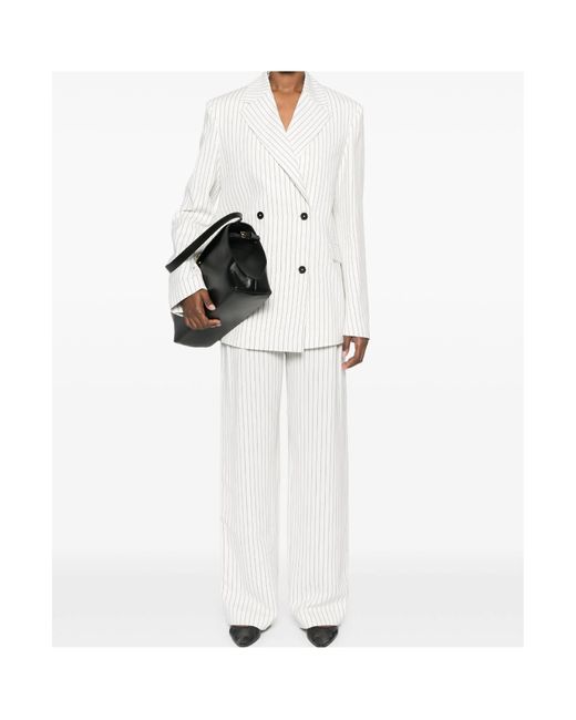 Loulou de Saison White Double-Breasted Jacket