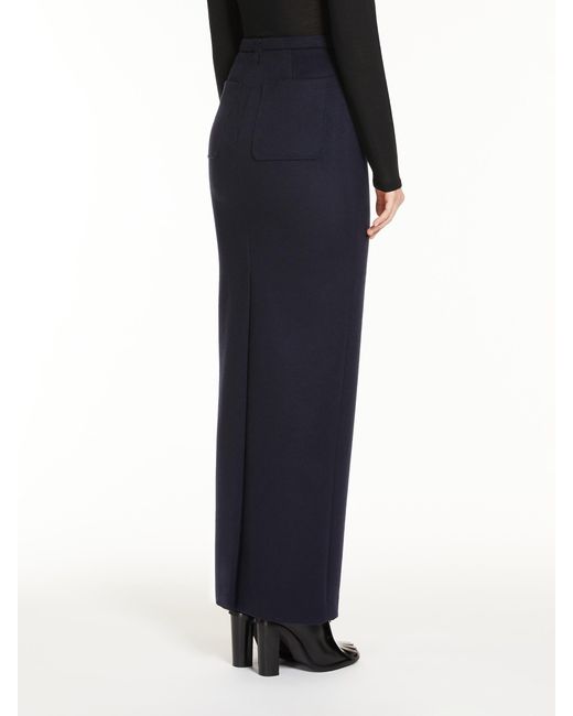 Max Mara Blue Palo High Waist Long Skirt